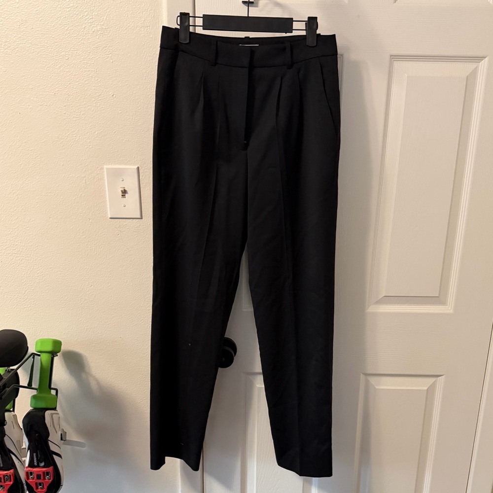 NWT AYR The Power Pant | Wool High Rise Pleated Trouser | Black | Size 4 Long - Picture 2 of 6